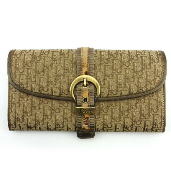 Authentic Dior wallet Trotter beige canvas �~ leather - Picture 1 of 8